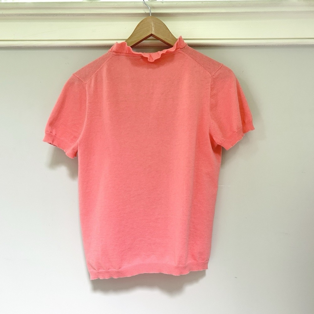 J.Crew Y2K Ruffle Trim Top Open Cardigan Shrug Cashmere Blend Short Sleeve Layer - Picture 6 of 14